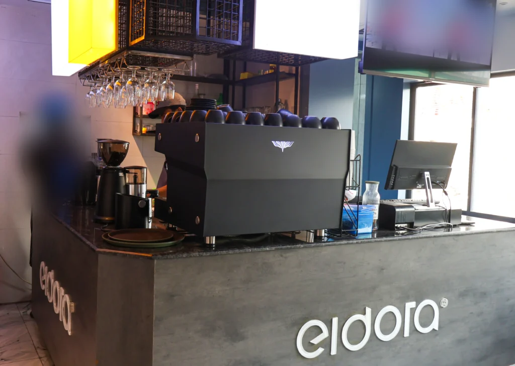 El Rocio Moresto Lite Coffee Machine Setup at Eldora cafe and restaurant