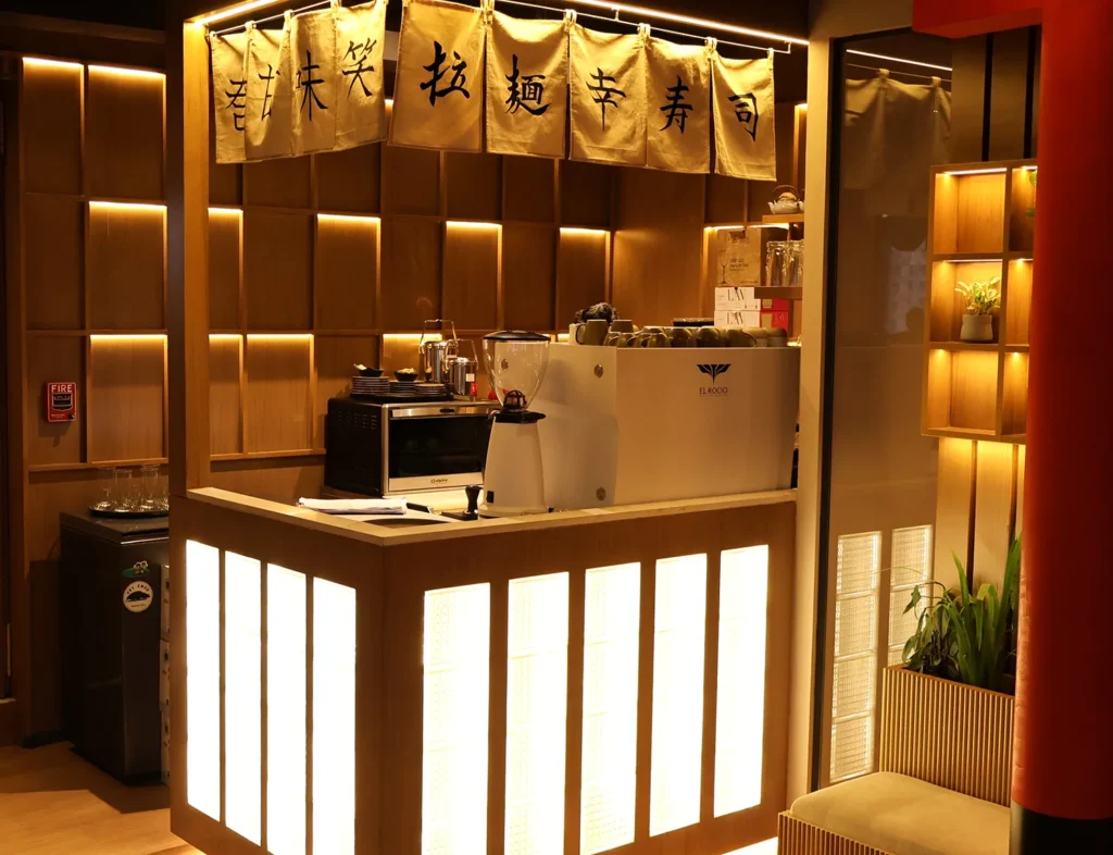 El Rocio Moresto Lite Coffee Machine Setup at Heroshi Ramen cafe