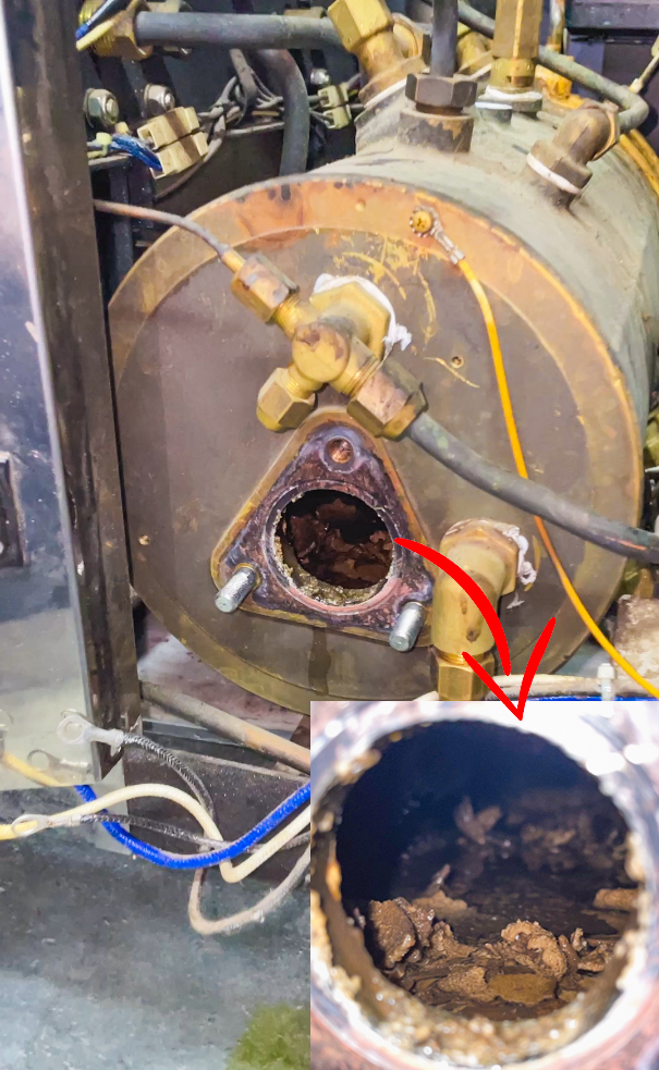 Scale Buildup in a coffee machine's boiler